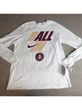 Nike Shirt  Large White Florida Seminoles Official NEW
